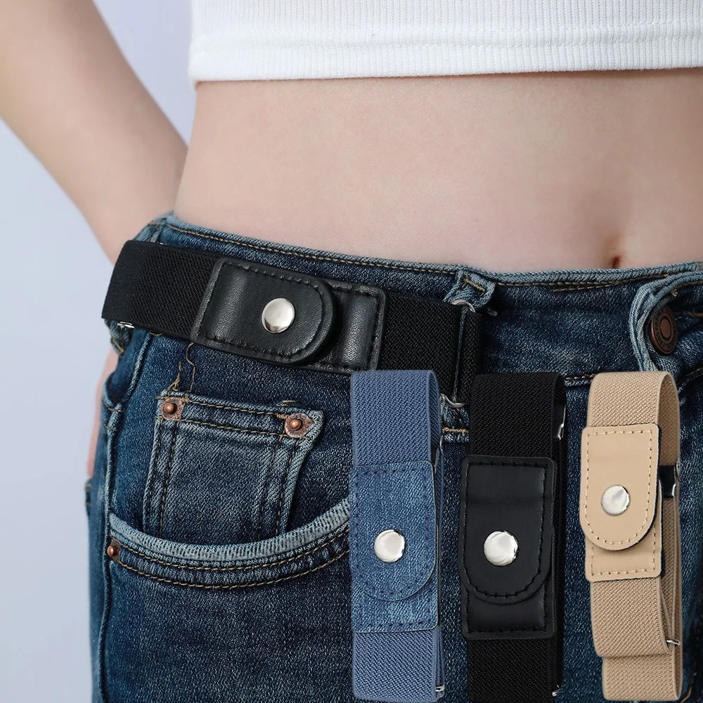 

Women Adjustable Elastic Stretch No Buckle Belt, Casual Waist Accessory for Jeans Pants, Unisex