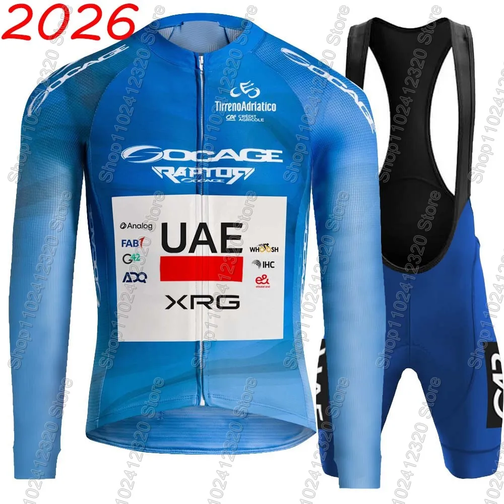 UAE Team 2026 Cycling Jersey Men kits Set Tirreno Adriatico Mexico Isaac del Toro Clothing Summer Road Bike Shirt Bib Shorts