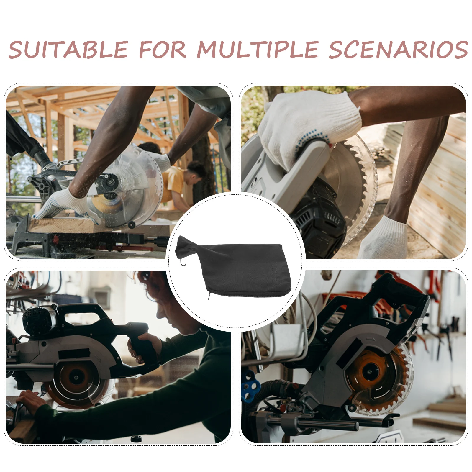 

Miter Saw Replacement Dust Collection Bag Cloth Durable Zippered Storage Bag Compatible with Saw Dust Extractors and Accessories