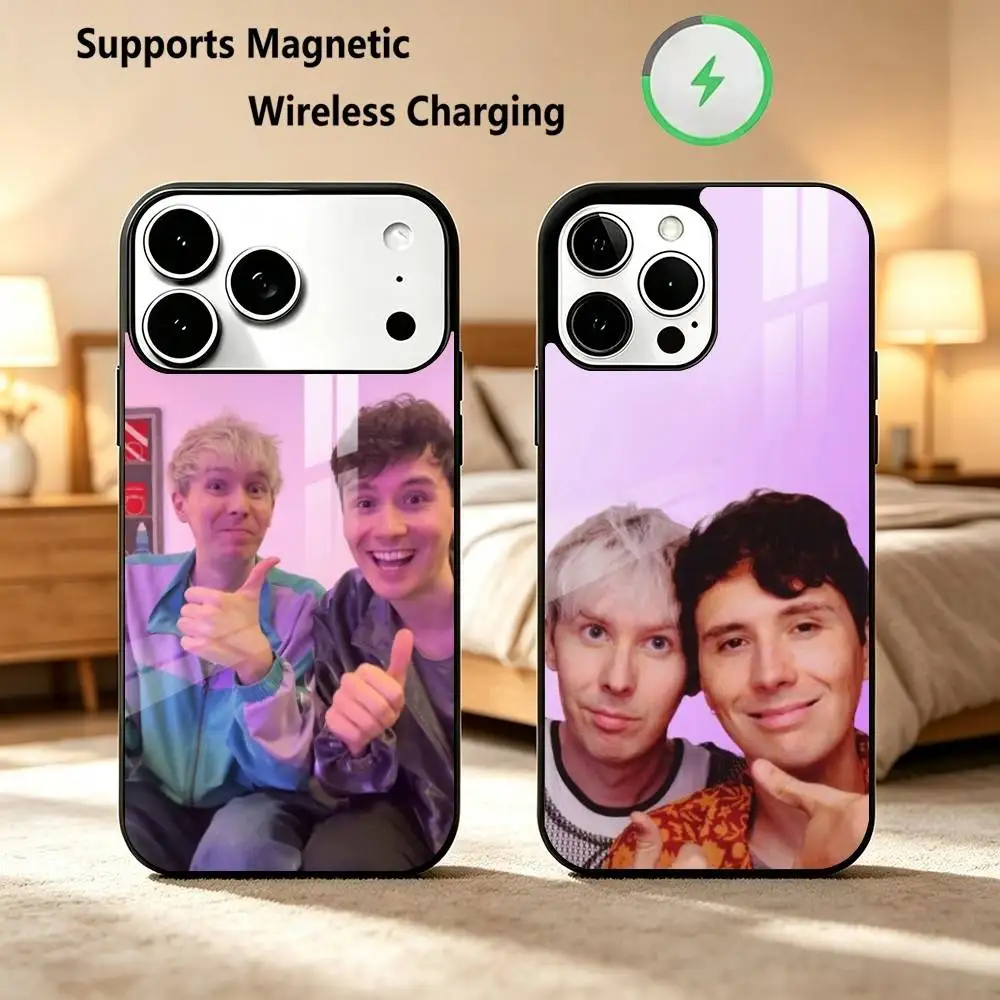 Dan And Phil Phan-dom  Phone Case For iPhone18 17,16,15,14,13,12,11 Plus,Pro Supports Magnetic Wireless Charging Gift
