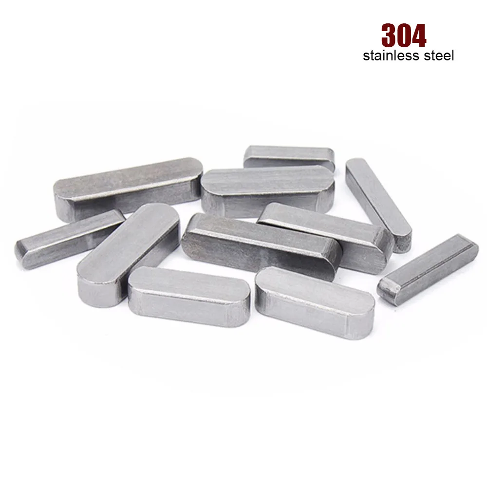 1/10 stücke M3 M4 M5 M6 M8 M10 M12 M14 GB1096A 304 Edelstahl Rechteck Runde Ende Typ A Parallel flache Schlüssel Rolle Welle Dübel Pin