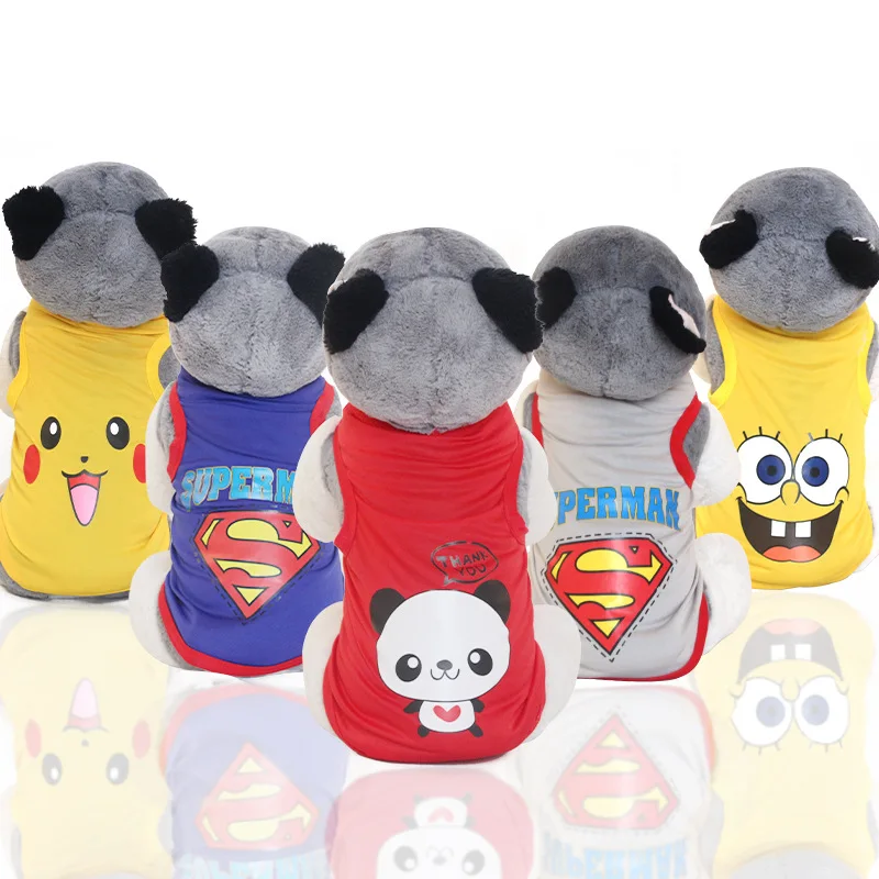 New cartoon pet vest Teddy dog clothes spring and summer small dog VIP cat pet clothes