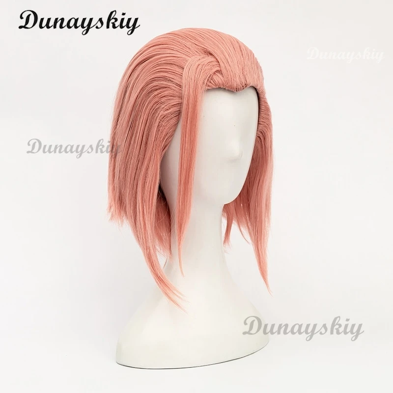 جوجو سوجيموتو ريمي شعر مستعار تأثيري قصير ألياف مقاومة للحرارة الشعر الاصطناعية + عقال أصفر + غطاء شعر مستعار مخصص