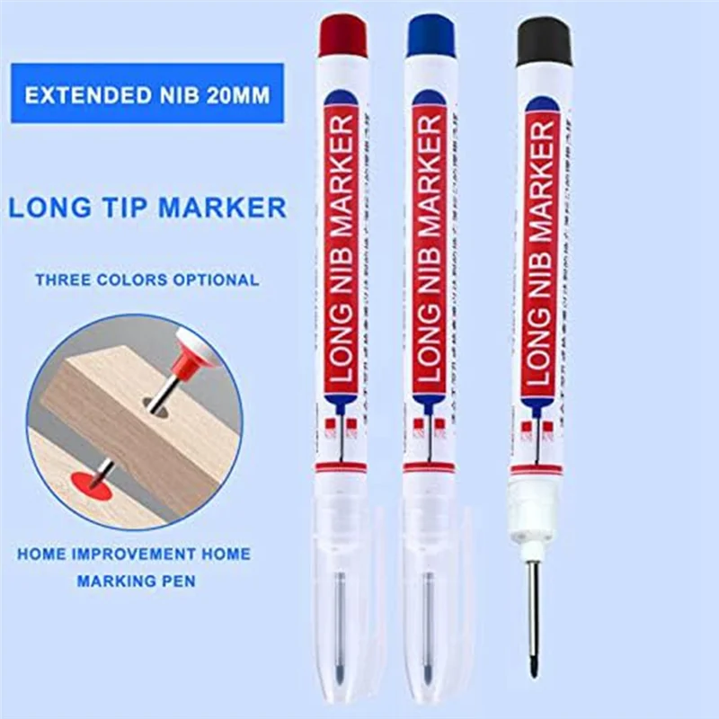 F-T 15 個ロングノーズマーカー防水深穴マーカー大工インクマーカー 3 色