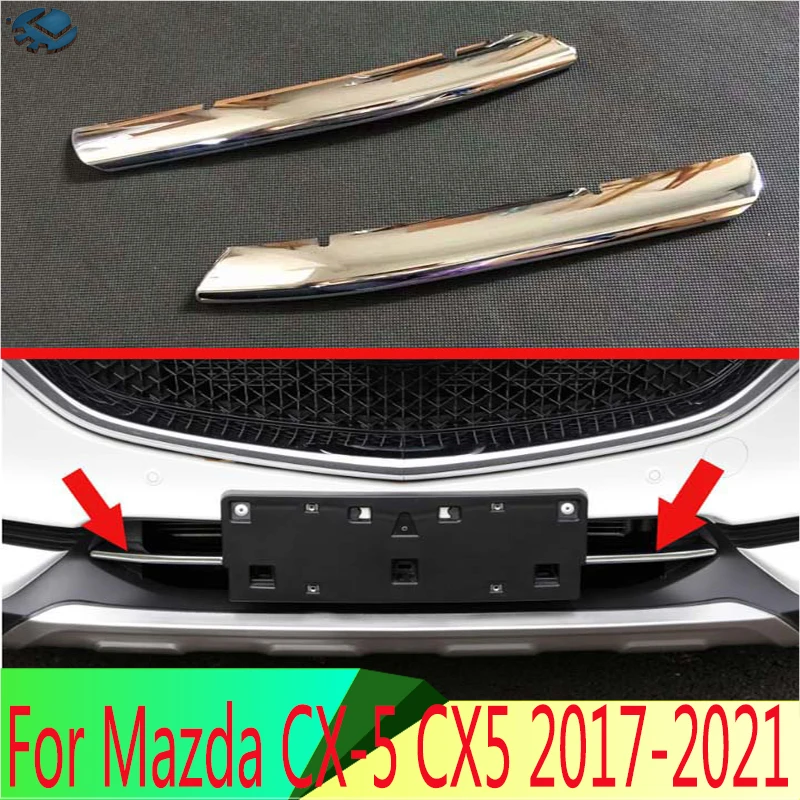 

For Mazda CX-5 CX5 2017-2021 ABS Chrome Front Grille Accent Cover Lower Mesh Trim Molding Styling Bezel Garnish