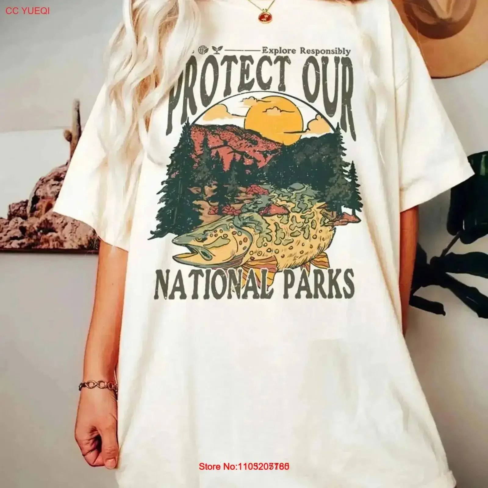 Protect Our National Parks T Shirt Over Profit Granola Girl vintage Washed graphic homme Comfortable Stretched fashion vintage