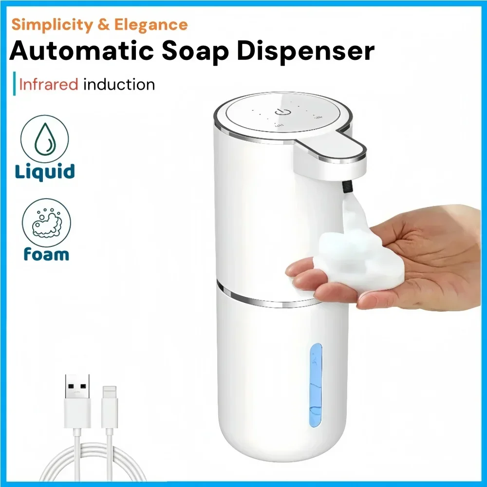 

Automatic Soap Dispenser Infrared Sensor Hand Sanitizer USB Rechargeable Foam Hand Sanitizer Applicable To Kitchen And Bathroom