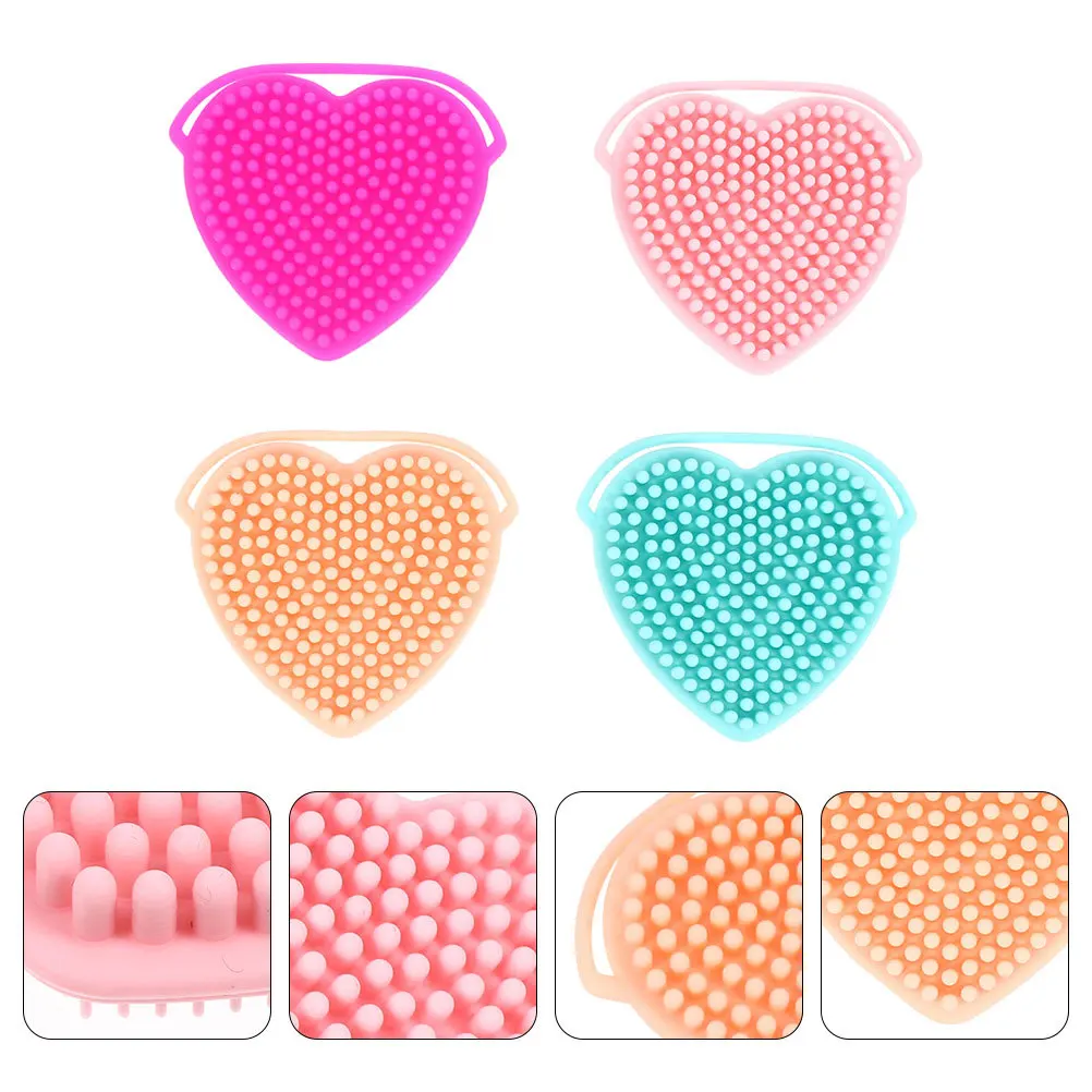 

4Pcs Silicone Facial Brush Soft Non-Abrasive Manual Face Cleanser Portable Deep Cleansing Massager for Home Travel