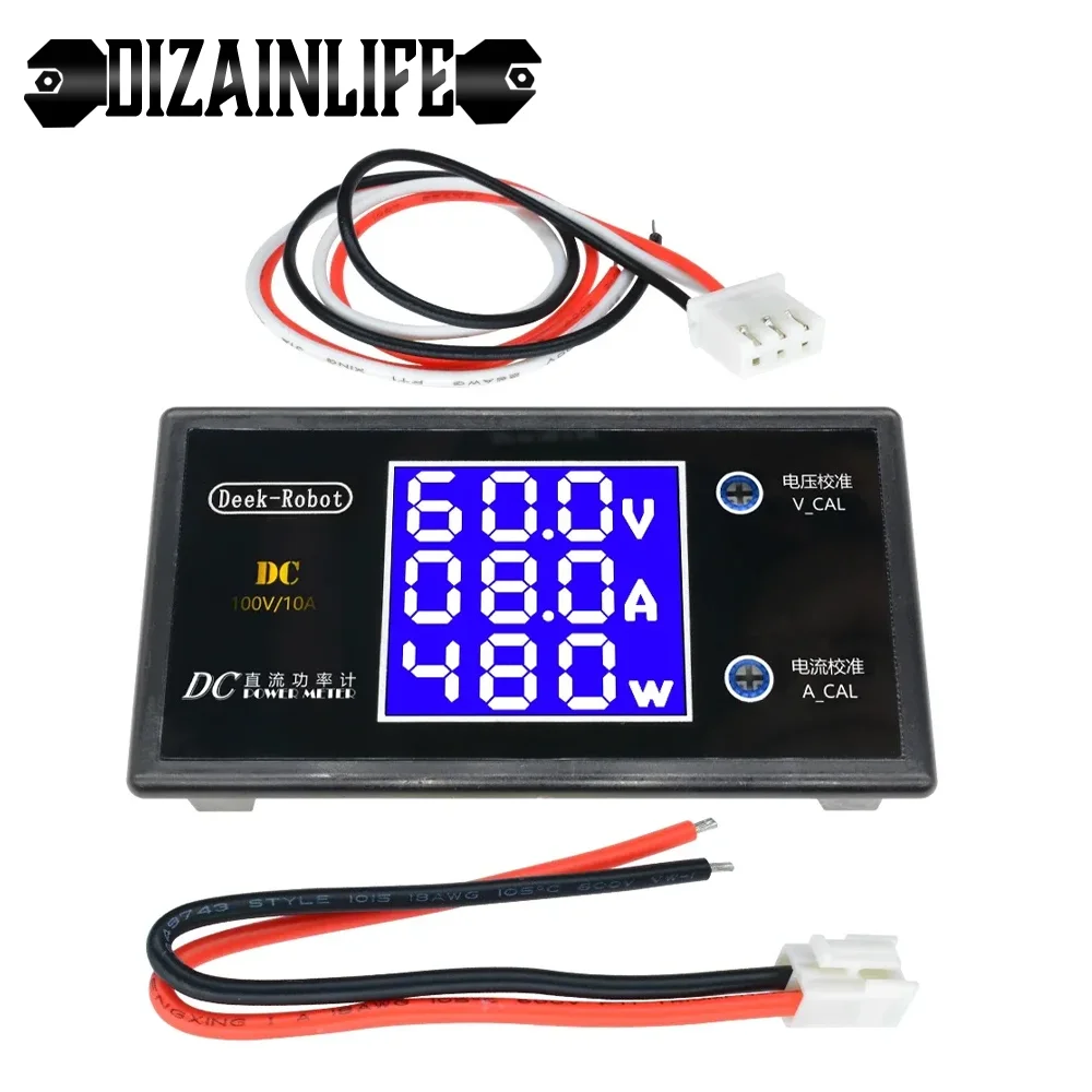 DC 0-100V 10A 12V 24V 36V 1000W LCD Display Digital Voltmeter Ammeter Wattmeter Voltage Current Power Meter Volt Detector Tester