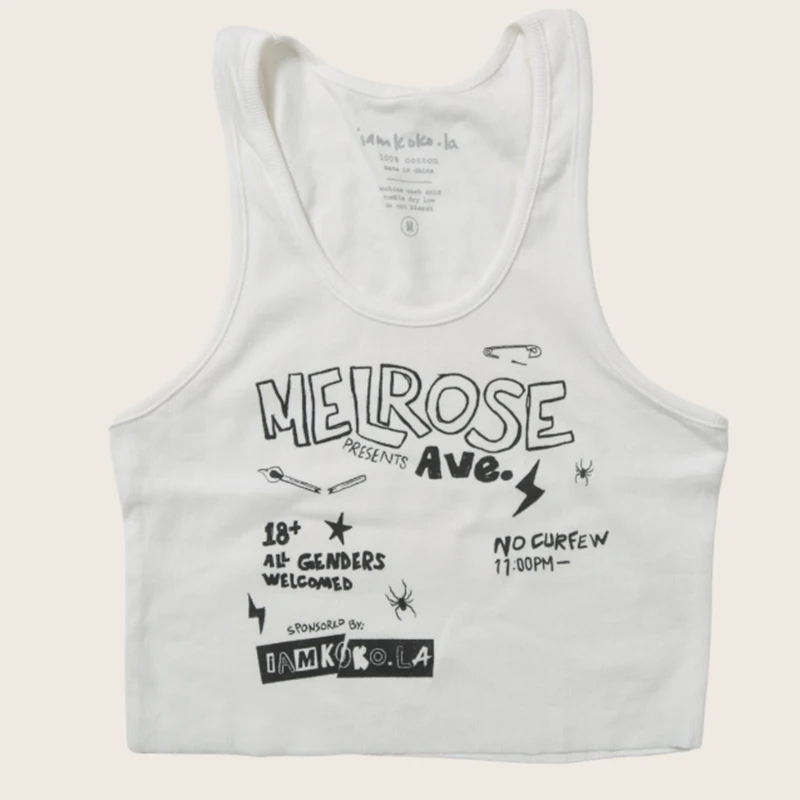 

Gothic girl vest summer crop top Y2k retro street tight sexy vest baby high street T-shirt punk women's aesthetic letter print