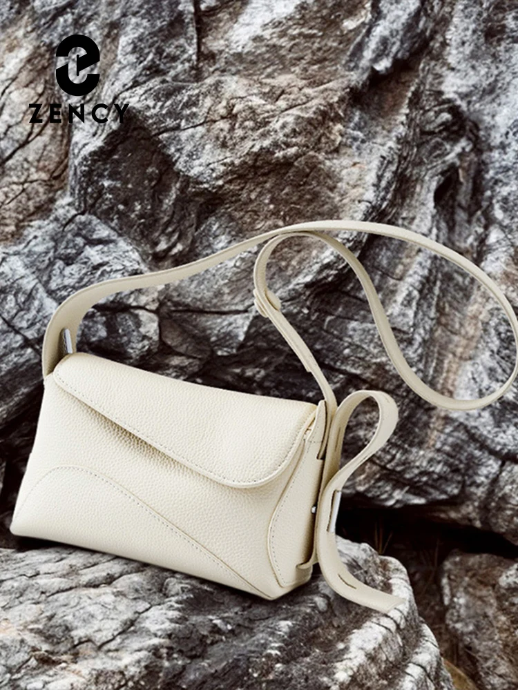 Zency 100% Soft Leather Ladies Crossbody Bag Shoulder with Adjuatable Strap Handbag Zipper Closure Satchels for Girlfriend