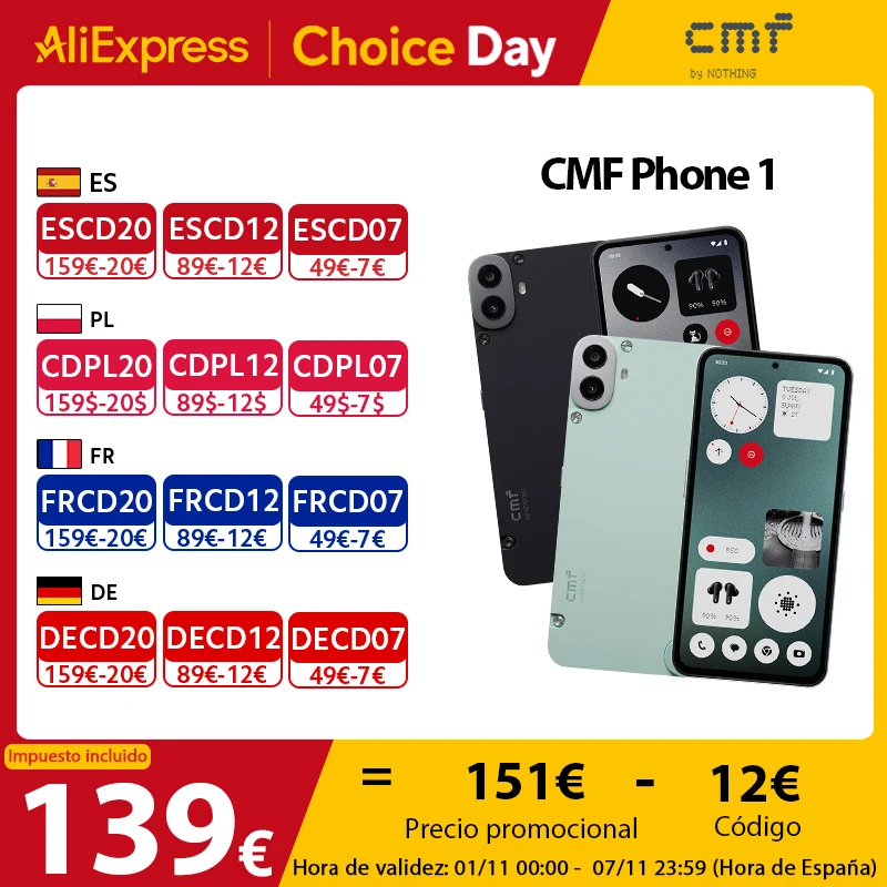 الإصدار العالمي الجديد لهاتف CMF 1 شاشة AMOLED مقاس 6.67 بوصة 120 هرتز أبعاد Mediatek 7300 50 ميجابكسل كاميرا رئيسية بطارية 5000 مللي أمبير في الساعة شحن 33 وات