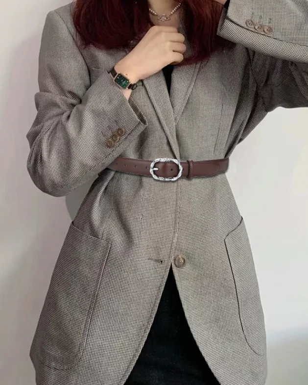 Moda donna vintage corsetto in vera pelle femminile fascia da smoking cappotto cintura abito decration cintura stretta J577