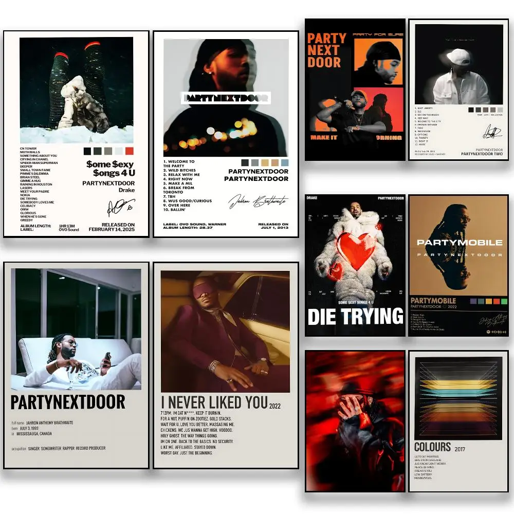 Singer P-PARTYNEXTDOOR R&B Artist Poster HD Removable Wall Art Gift Bedroom Lounge Dorm Office Gaming Cafe Bars
