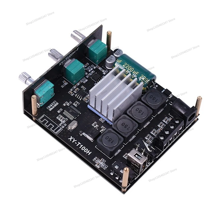 For Bluetooth Digital Power Amplifier Board Tpa3116d2 MP3 Player Decoding Board U Disk Aux Input with Sound Card 12V