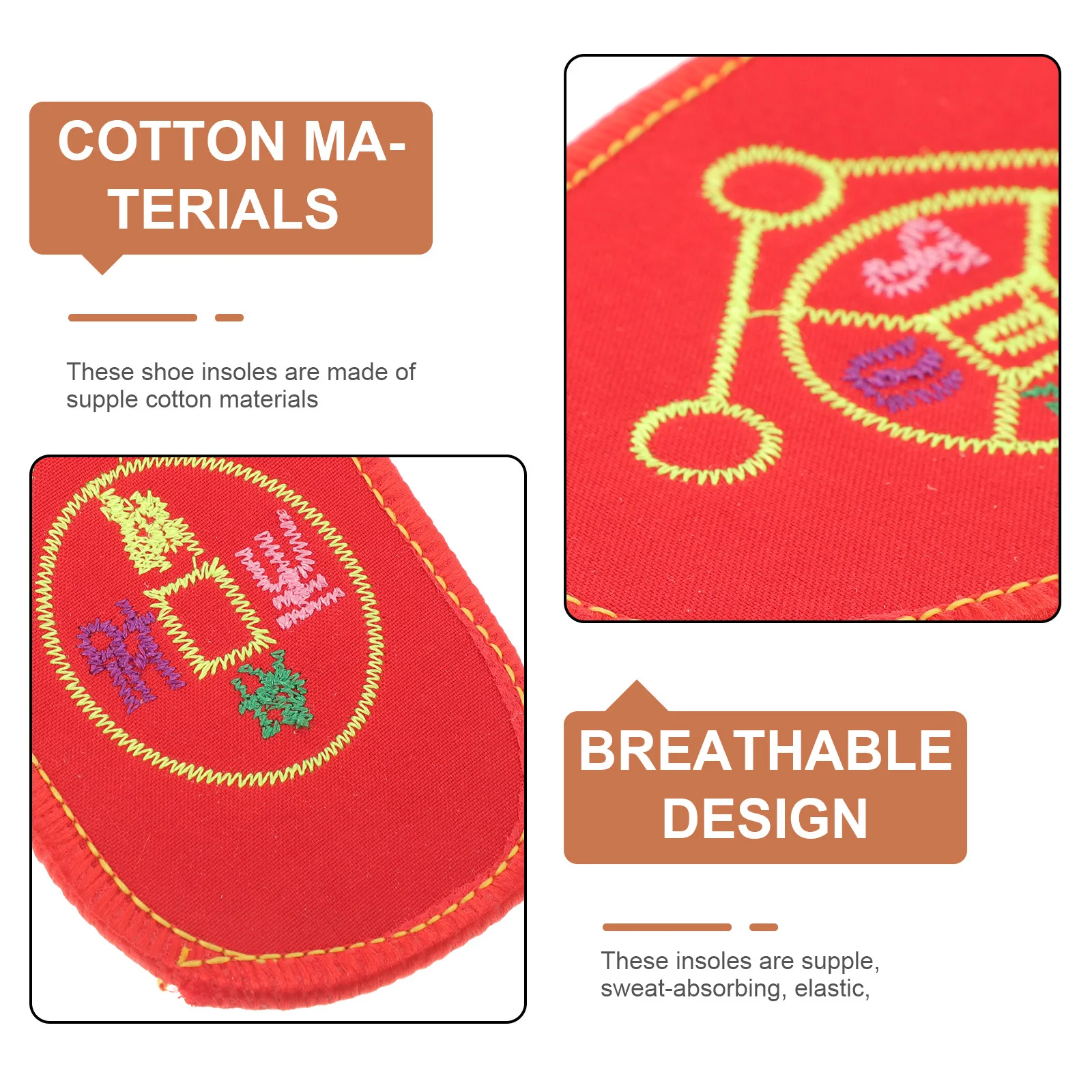 2 أزواج الرجال النساء إدراج حذاء النعال الحرارية وسائد رياضية حافي القدمين شقة وحيد إصلاح القطن الأحمر الرياضة دعم القدم