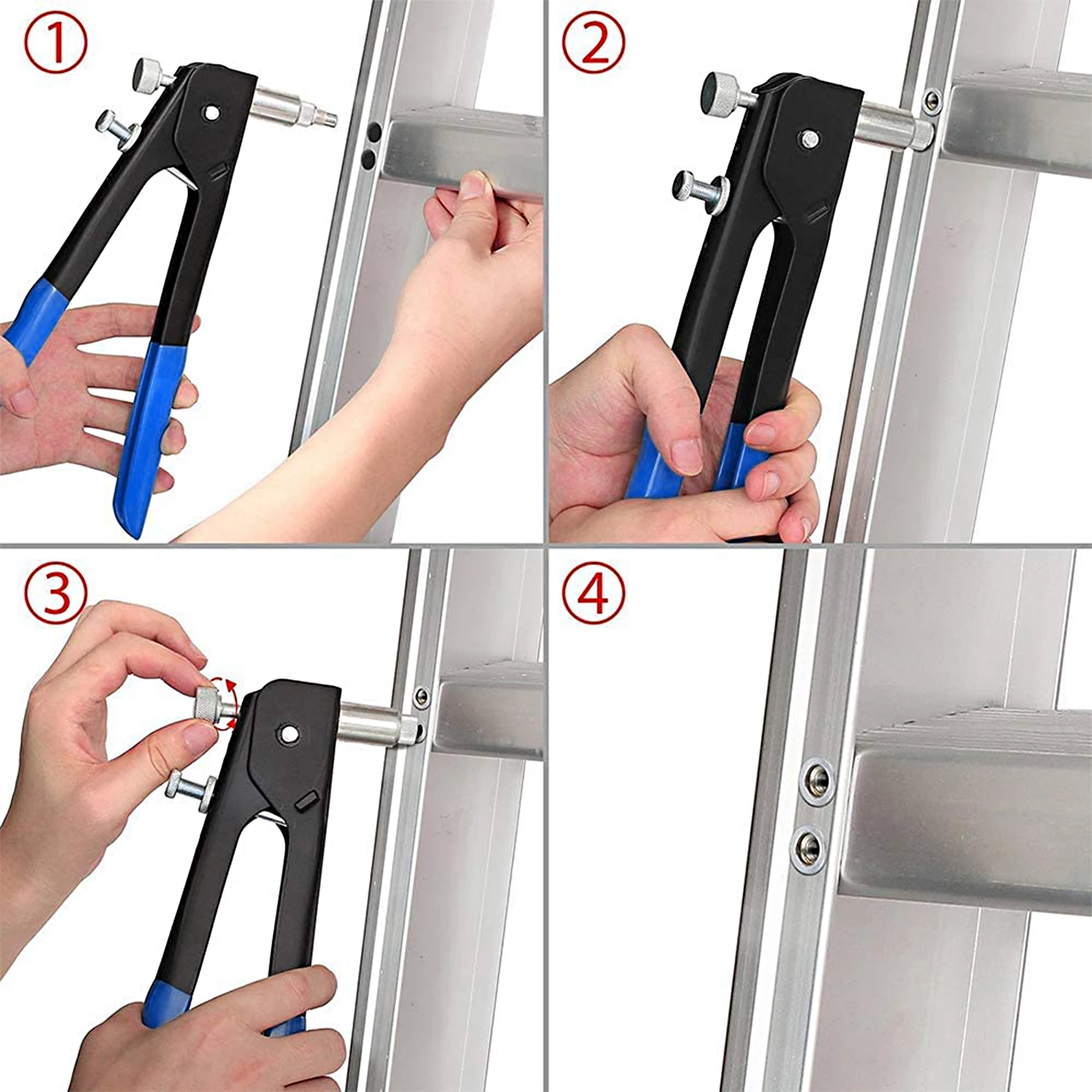 86PCS Rivet Nut Tool Kit Set Blind Rivet Nut Hand Riveter Wrench Threaded Insert Rivet Nut Gun with Metric Rivet Nuts Assortment