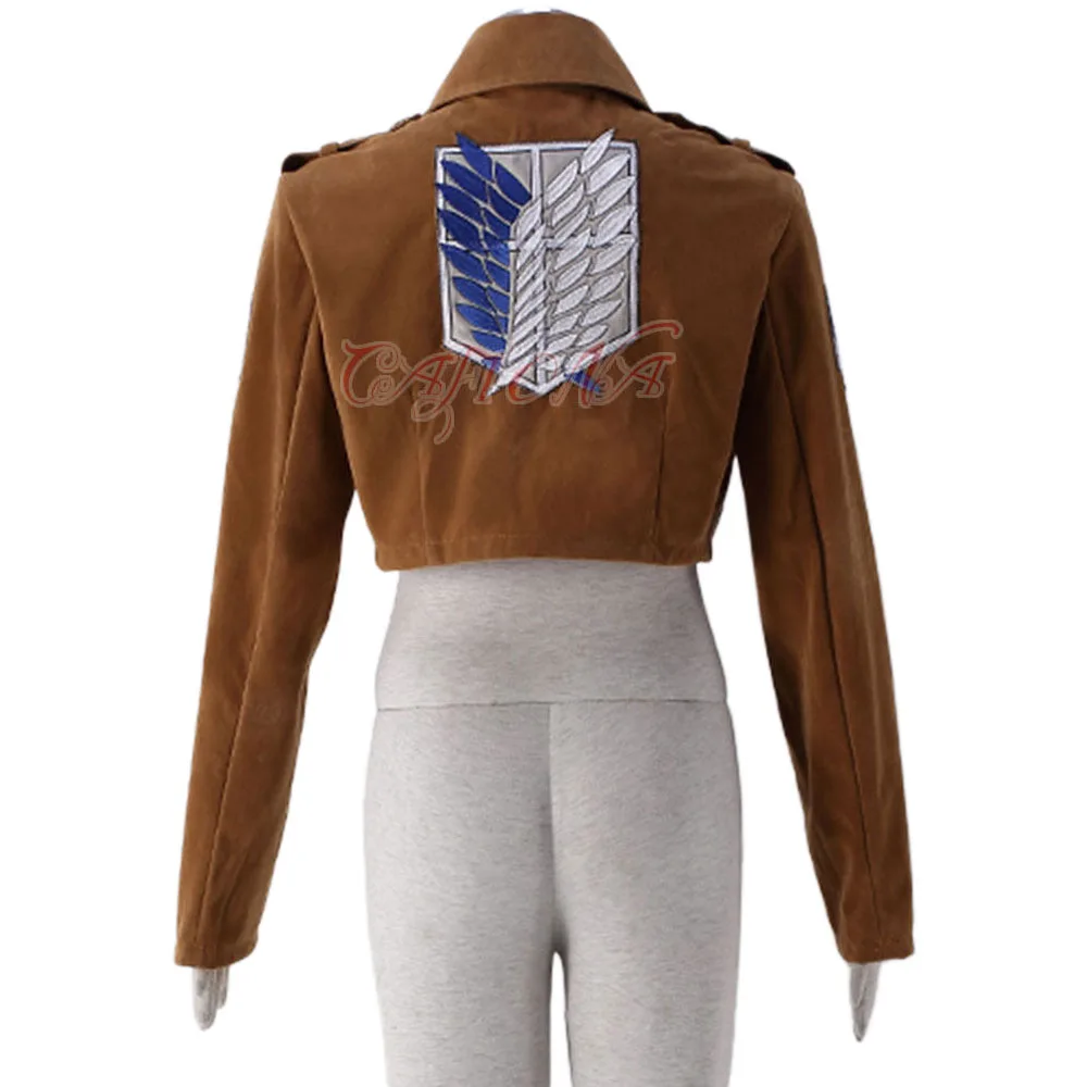 Hot Attack on Titan Eren Jäger Jacket Eren Levil Mikasa Ackerman Cosplay Costume Cool Short Coat Unisex