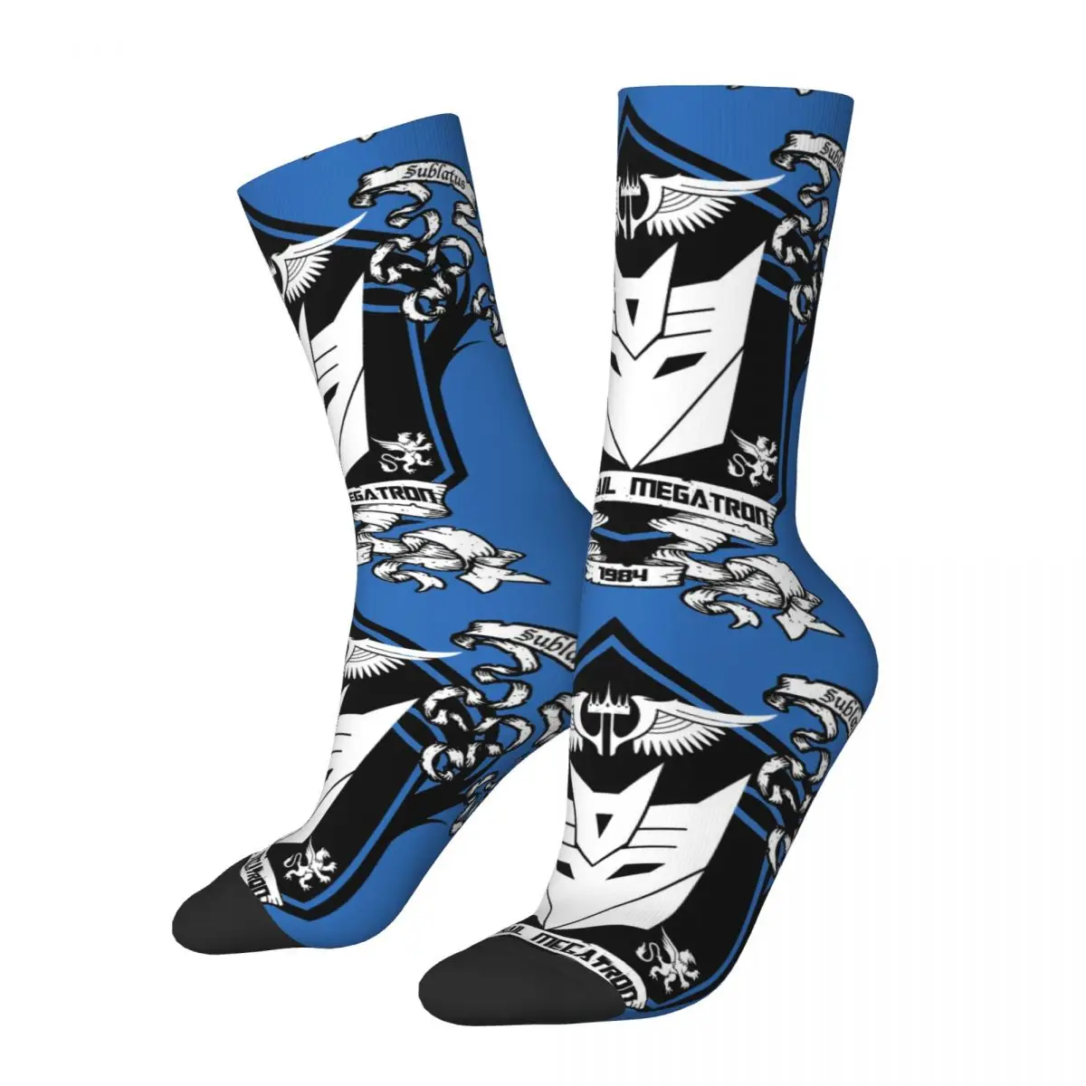 Funny Crazy compression All Hail Megatron Sock for Men Hip Hop Harajuku Titanfall Mecha and Science Fiction Happy Boys Crew Sock