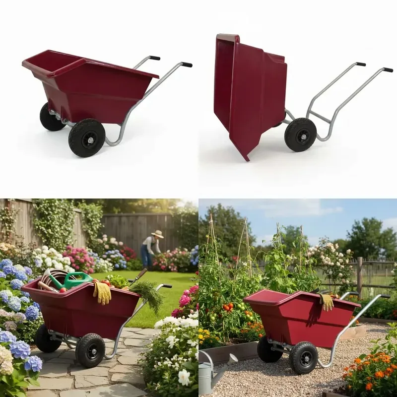 125L Steel Tipping Bucket Trolley Heavy Duty Garden Cart for Concrete Soil Sand Mulch Farm Use High Productivity Hand Tool