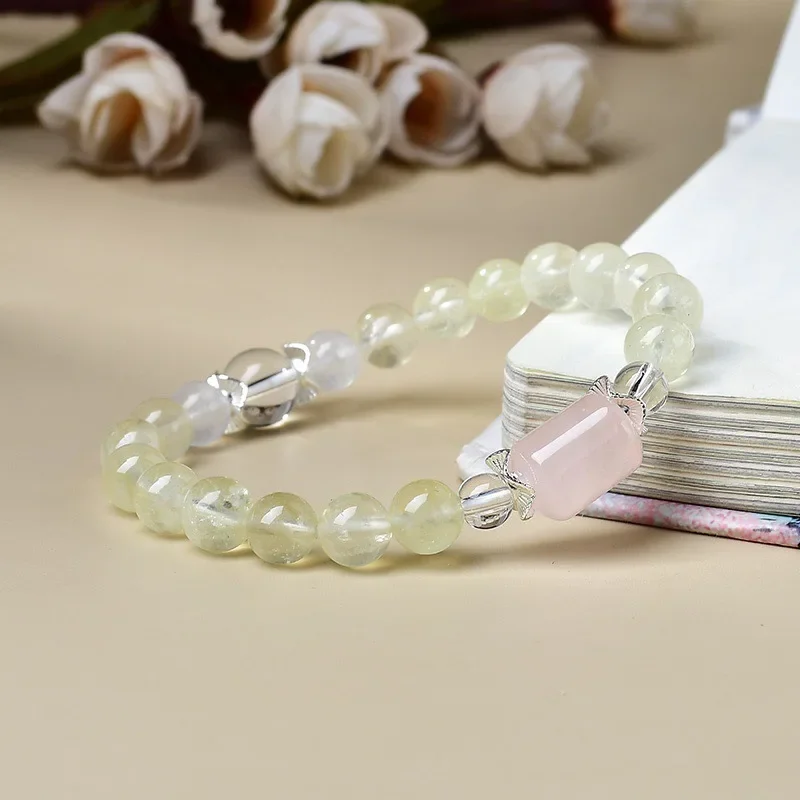 

Natural Citrine Powder Crystal Random Bracelet Women's Fashion Light Luxury Lucky Bracelet Original Design