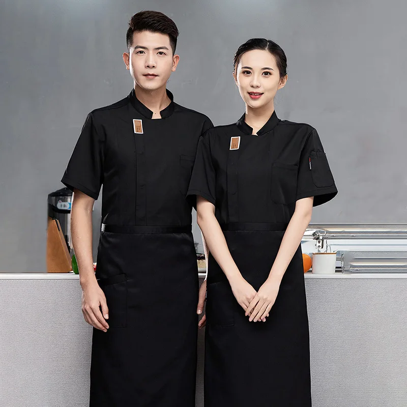 Unisex Chef Jacket Summer Kitchen Shirts Hotel Restaurant Waiter Uniforms Bakery Catering Work Clothes Hotel Cooking Clothes