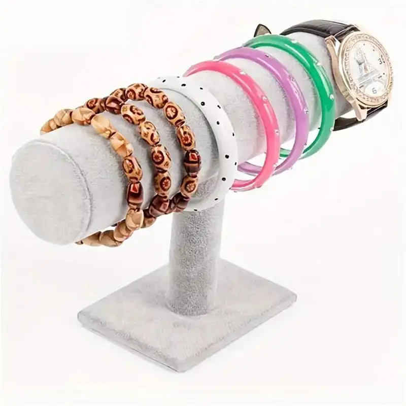 Jewelry Chain Hairband Watch Necklace Bracelet Display Stand Suede Bangle Frame T-bar Holder Watch Display Props Shelf