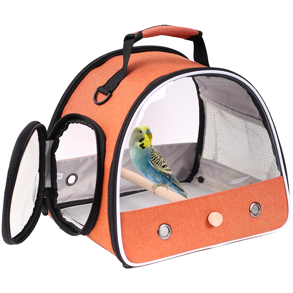 Small Pet Backpack Portable Travel Backpack Side Window Foldable Outdoor Rat Rabbit Parakeet Bird Carrier Bag