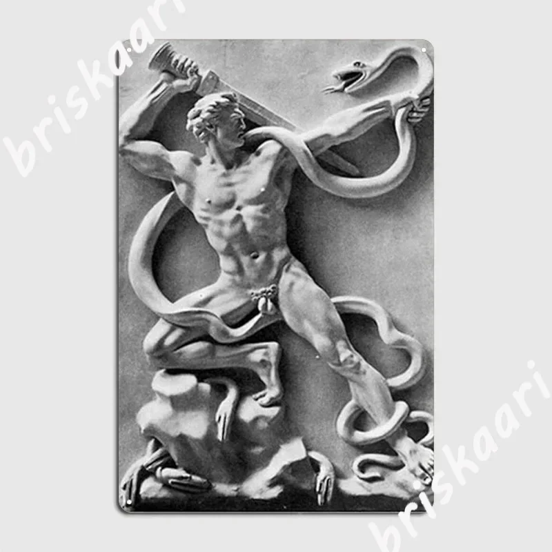 Arno Breker Battle Against Serpents Metal Sign Cinema Garage Plates Party Customize Tin Sign Posters