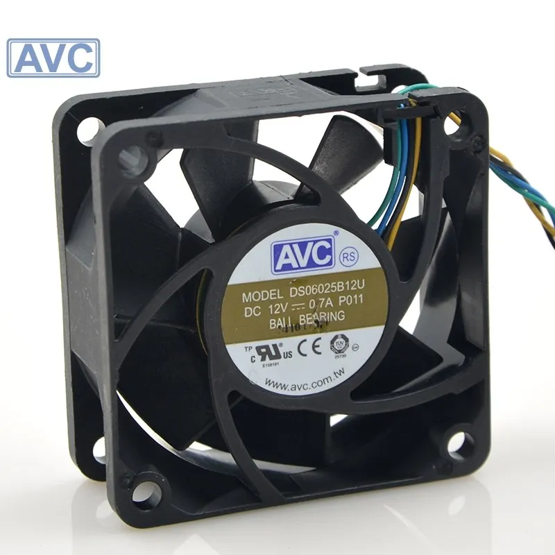 6025 12V 0.7A 6cm 60mm DS06025B12U 4 wire temperature control CPU cooling fan for AVC