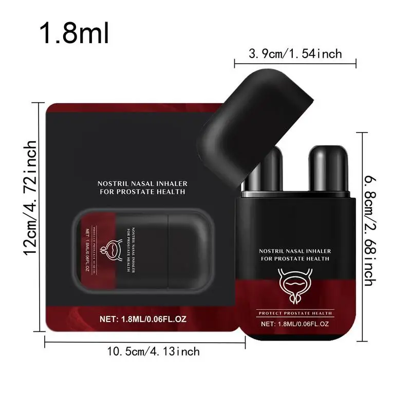 전립선 웰니스 비강 흡입기 1.8mL 코 전립선 케어 스틱 호흡용 이중 기능 건강 관리 남성용 비강 스프레이