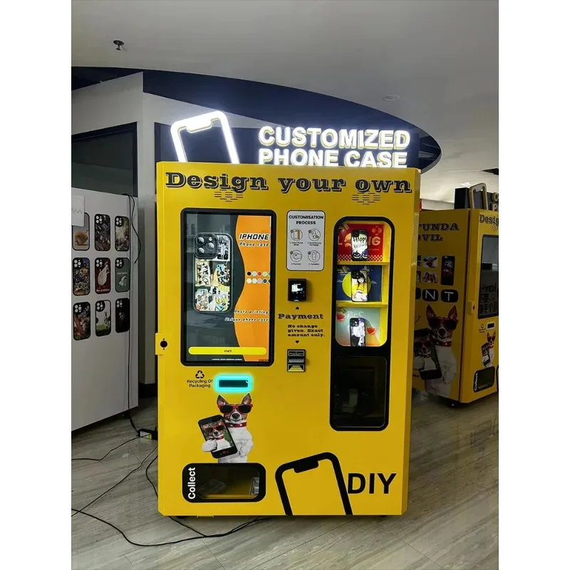 Impressora automática de moedas para celular, máquina de venda automática, capa personalizada para celular
