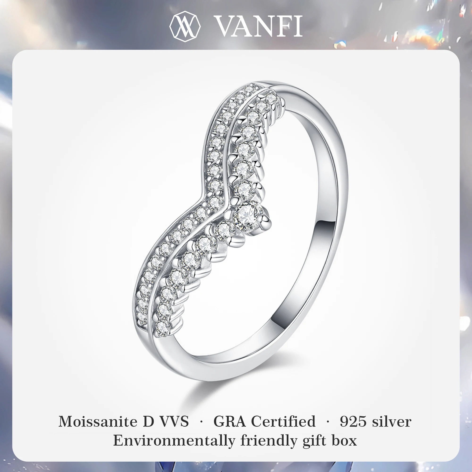 

Kfvanfi GRA сертифицированный муассанит D VVS s925 серебряная корона женское кольцо с покрытием из белого золота 18 карат вечерние лабораторные ювелирные изделия с бриллиантами
