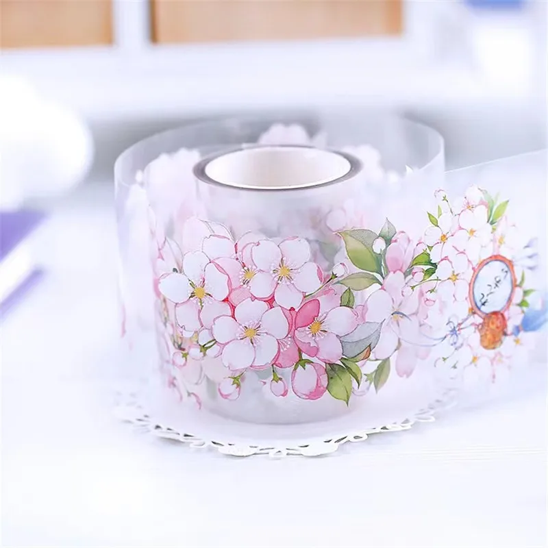 The Story of Sakura Floral Washi PET Tape for Card Making Decoration DIY Scrapbooking Plan Stickers