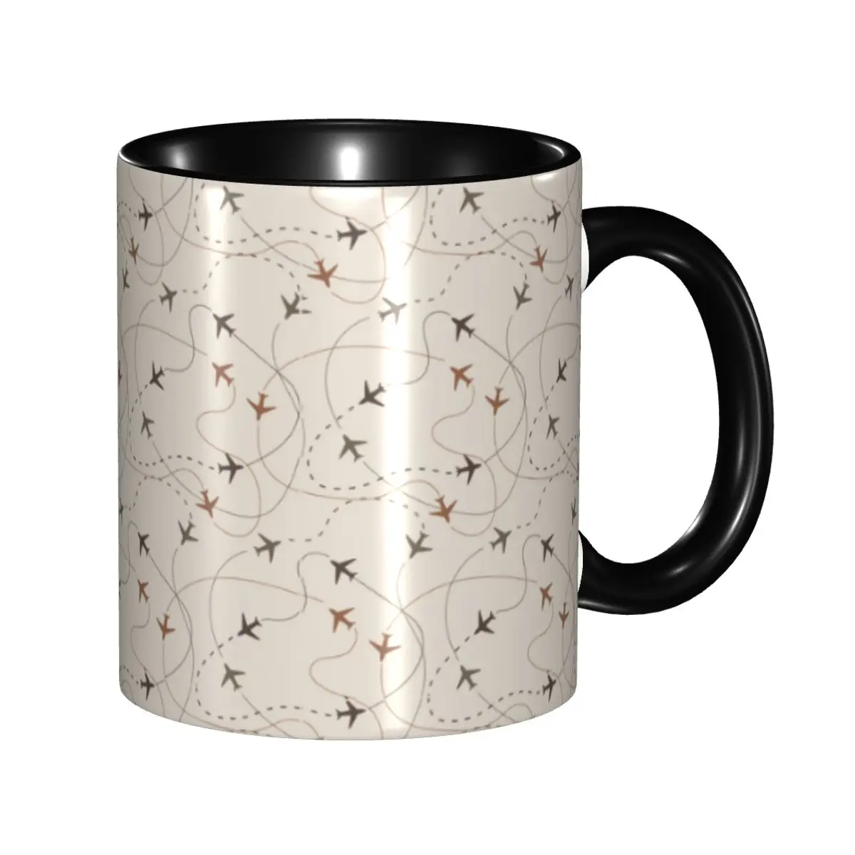 

Custom Pilot Aircraft Night Flight Routes Mugs DIY Air Traffic Controllers Ceramic Milk Tea Coffee Cup