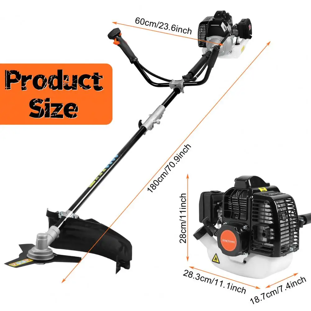 

52CC 2-Stroke Gas Powered Lawn Mower With Handle Powerful Engine Weed Trimmer Lawn Mower Gas Powered Hedge Trimmer Weed Eater