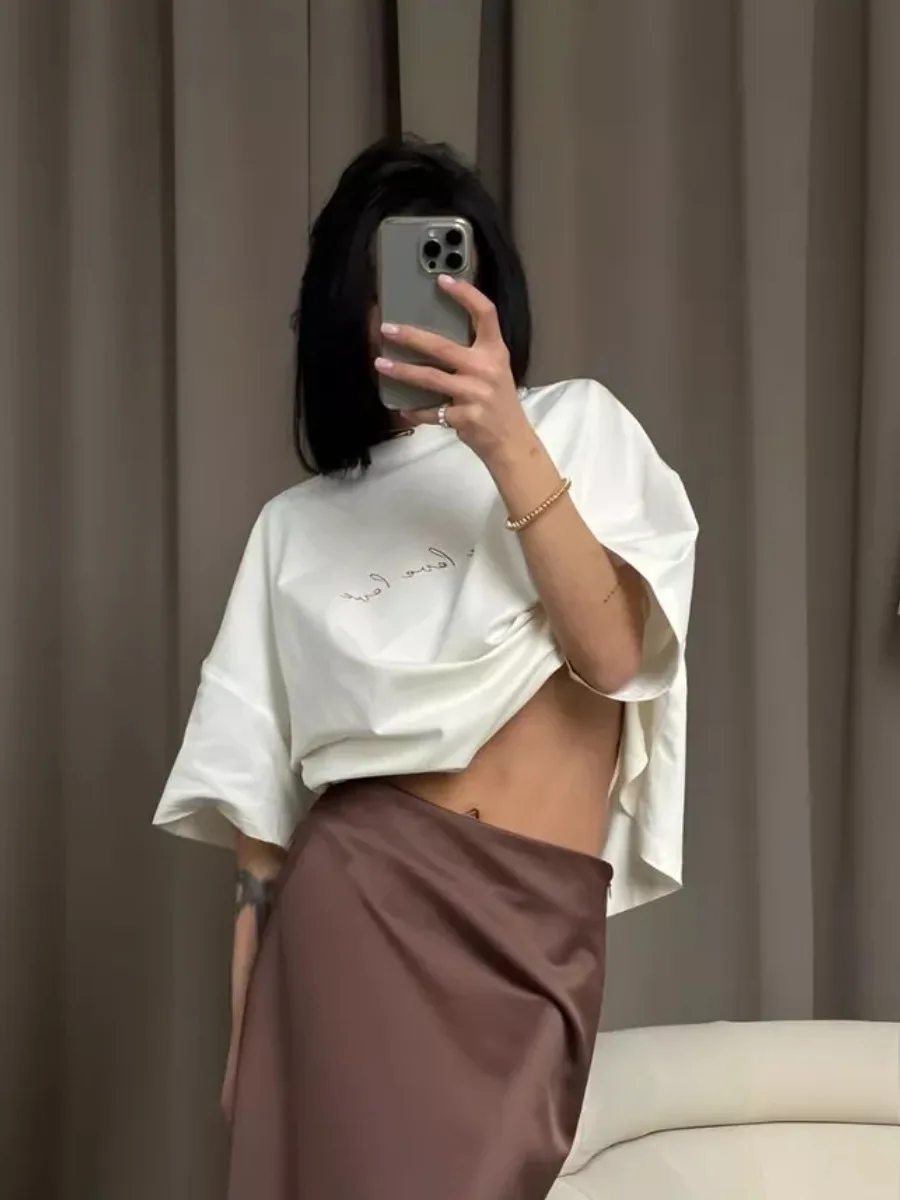 CGC Fashion 100% Cotton Women y2k T-shirt Summer Short Sleeve Top Women Casual  Graphic Oversized T-shirt Tees Female Clothes