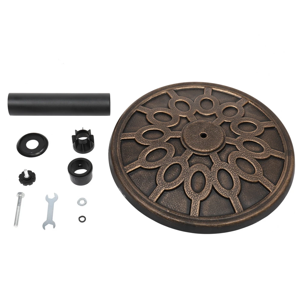 17.5" Round Resin Base Sun Umbrella Base Parasol Base Easy to Use&Store[US-Stock]