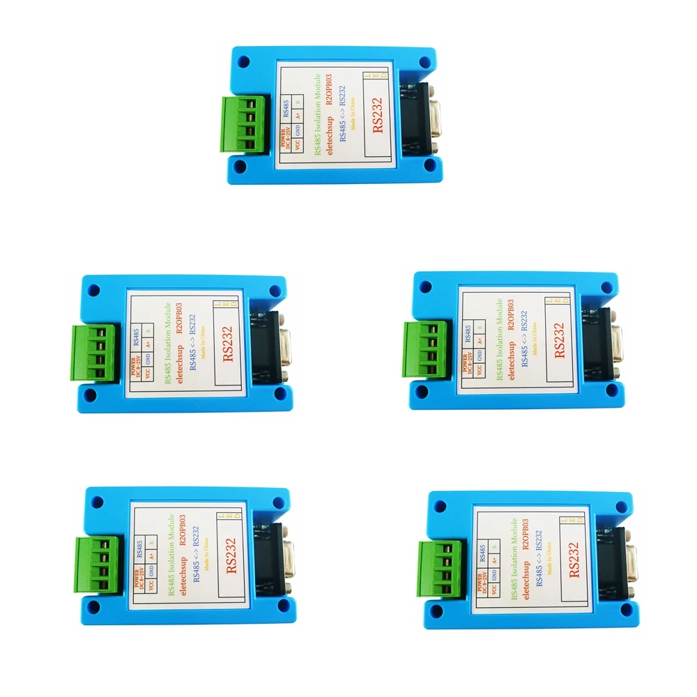 

1/5PCS DC 12V 24V RS232 to RS485 Isolator Converter PC COM Serial Port UART for Modbus RTU PLC Analog Digital IO HMI