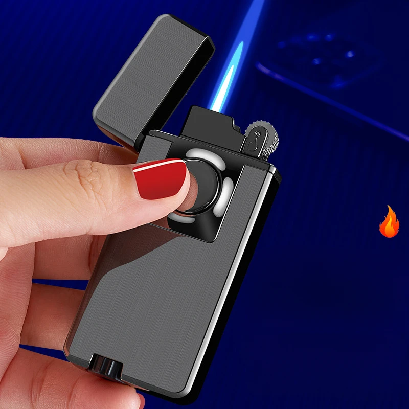 

Newest Metal Dual-fire Direct-fire Plus Open Flame Switch Lighter Creative Personality Men's Smoking Gadget Cigarette Lighter