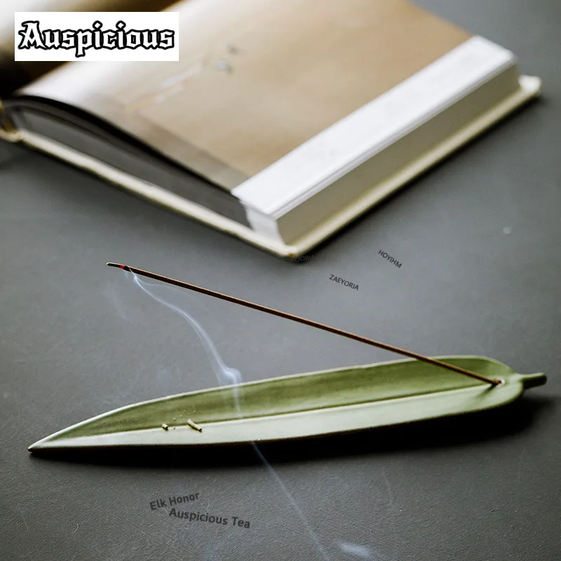 ZAEYORIA Handmade Bamboo Leaf Stick Incense Holder Mist Smoking Steamers Incense Burners Consecrate Censer Yoga Decoration