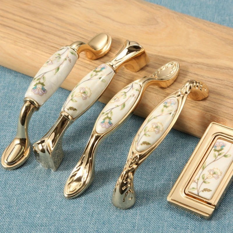 Chinesische Vintage-Schubladenknöpfe, moderne antike Keramik-Schrankgriffe, Kleiderschrank-Türgriffe, europäische Möbelgriffe, Möbelbeschläge – Detail 2
