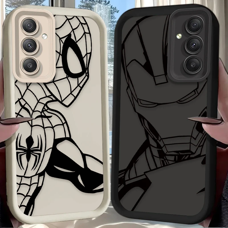 مارفل سبايدر مان الرجل الحديدي حافظة لهاتف سامسونج جالاكسي A54 A05 A05S A34 A24 A14 A53 A33 A23 A13 A52 A52S A32 A22 A12 A71 A51 A31 A50