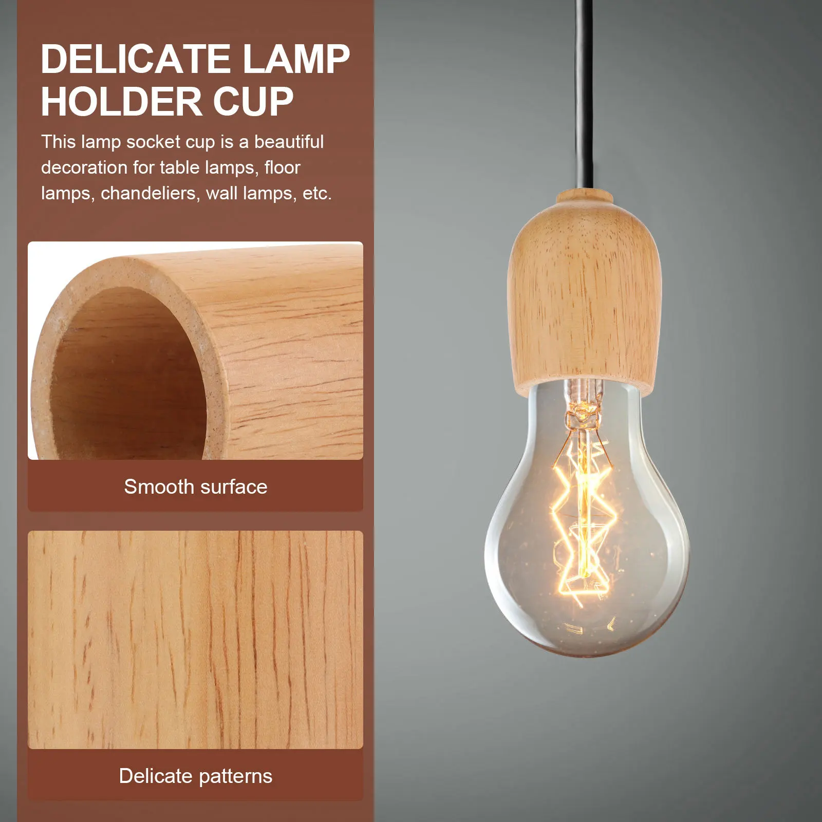 

Деревянный держатель лампы, чашка E27, цоколь лампы, светильник «сделай сам», фиксиальный минималистичный светильник для украшения дома, ретро цоколь, чашка, абажур, накид
