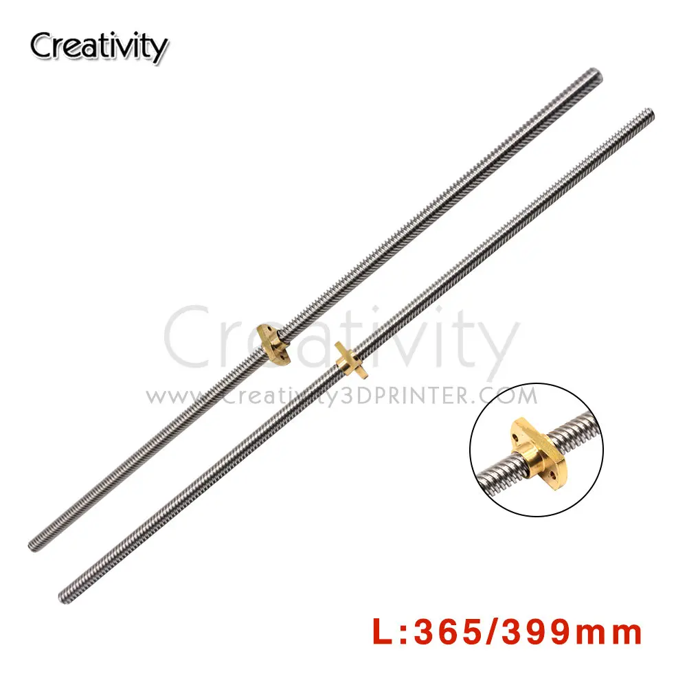365 mm T8x8 Z-Achsen-Leitspindel Z-Stange Edelstahl-Gewindestange mit Messingmutter Z-Achsen-Upgrade-Kit für Ender 3 V2/Ender 3 V2 Neo/Ender 3 Pro/Ender 3/Ender 3 Neo/Voxelab 3D-Drucker – Detail 3