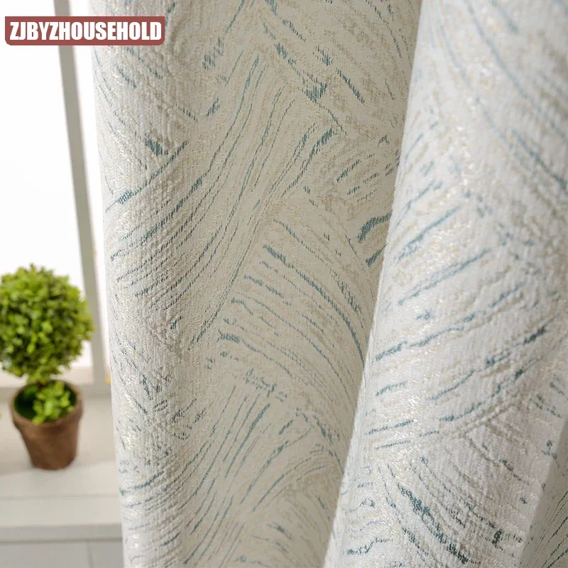 Custom Curtains Nordic Minimalist Modern Chenille Thick Shade White Cloth Bedroom Living Room Blackout Light Luxury Customized