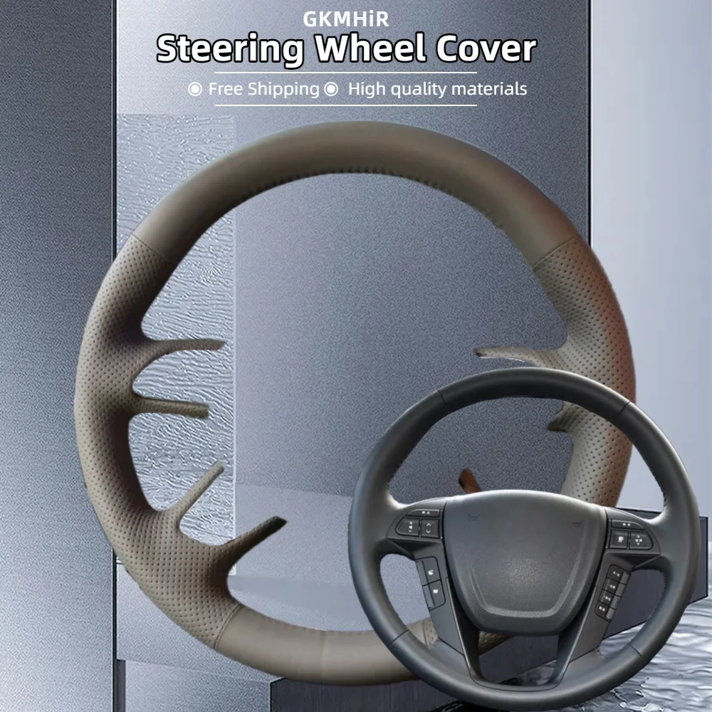 

Customization Car Steering Wheel Cover For BYD Tang Song Qin plus Han Yuan Pro Hand Sewing Genuine Leather Accessories