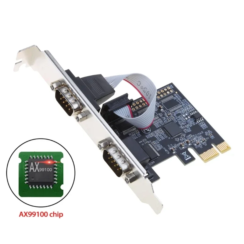 2 Port Low Profile RS232 PCI for Express Serial Card Adapter with 16550 UART Pcie RS232 PCI-E Serial Card 3