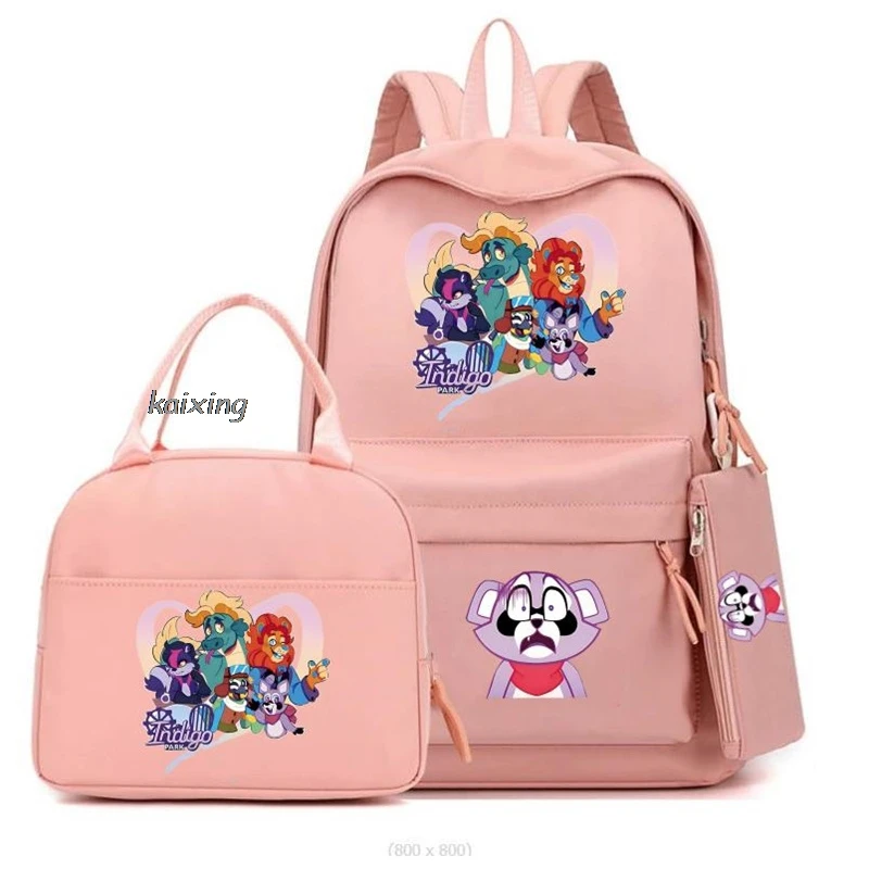 3Pcs /Set Indigo Park Bookbag Kids Backpack Boys Girls School bags Daily Backpacks Mochilas Shoulder Bag Sets Best Gift image 3