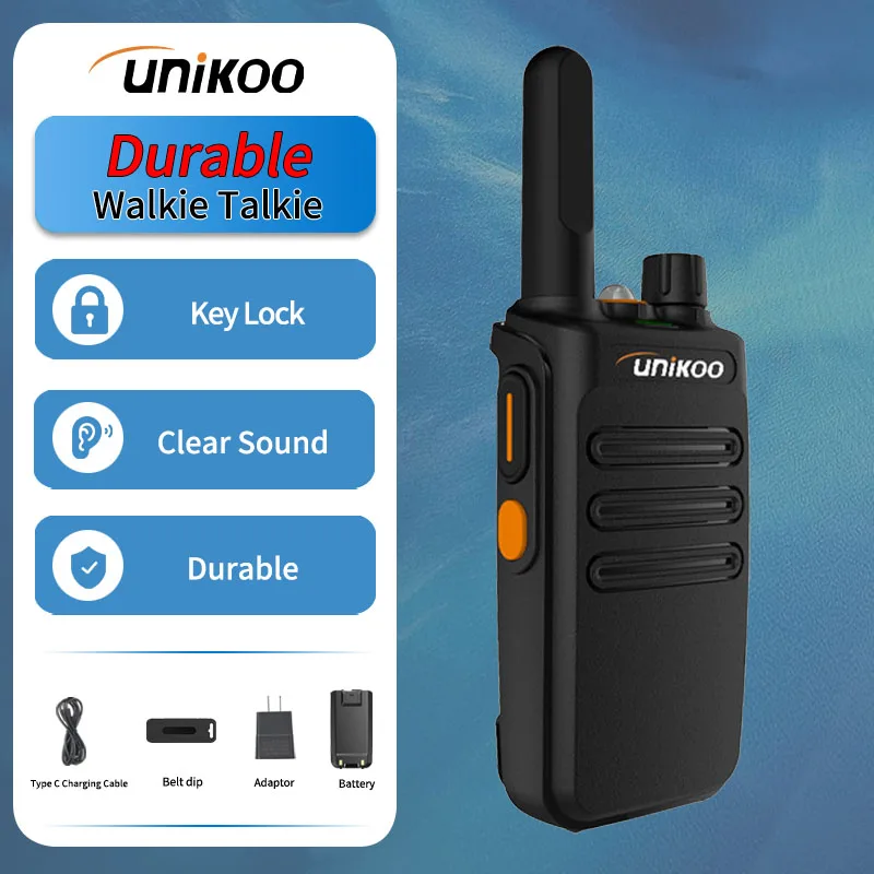 

UNIKOO UK236 2 PCS Mini Walkie Talkie Type C Charging Long Range Communication Set Two Way Radios for Outdoors